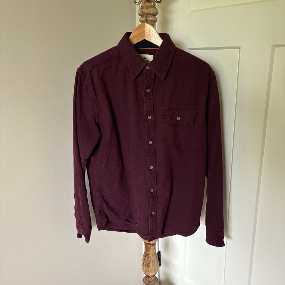 The Normal Brand Dark Purple Button-Down Shirt, M